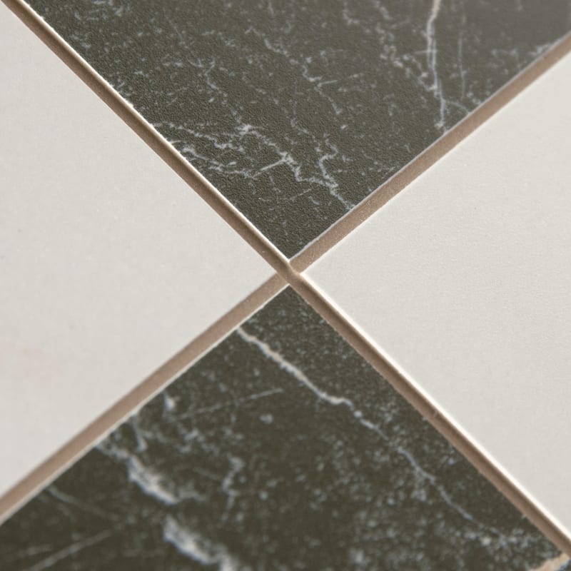 Merola Tile Marbilia Chess Marquina Gold 17-3/8" x 17-3/8" Porcelain Floor and Wall Tile