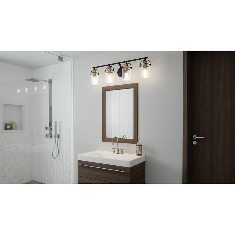 Emerson 4-Light Matte Black Vanity Light - Matte Black