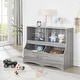 preview thumbnail 11 of 26, Stylish Kid's Toy Storage Organizer with Bookcase, Multi-Functional Nursery Storage Cubby Cabinet for Playroom and Bedroom Gray
