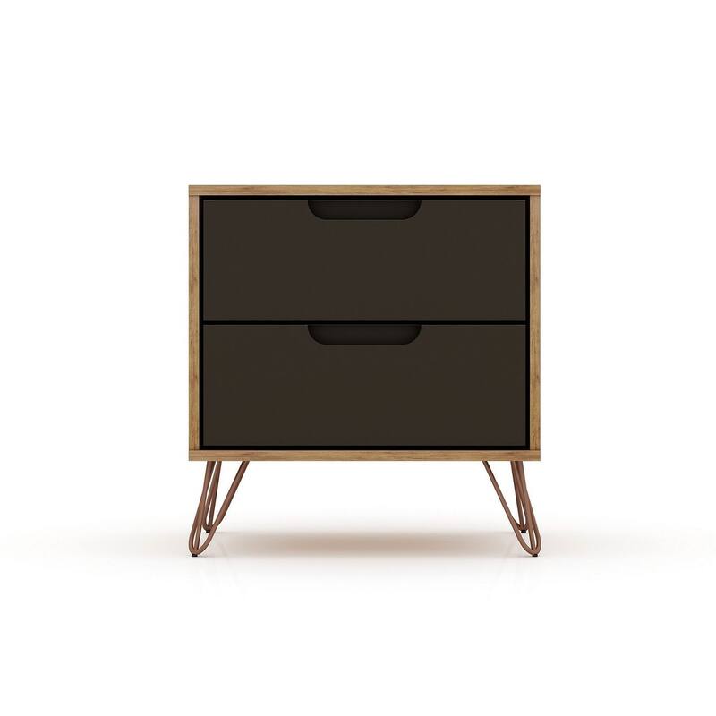 Manhattan Comfort Rockefeller 2-Drawer Nightstand (Set of 2)