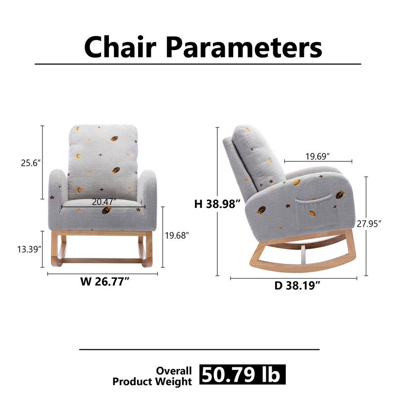 Nursery Rocking Chair High Back Accent Rocker for Living Room