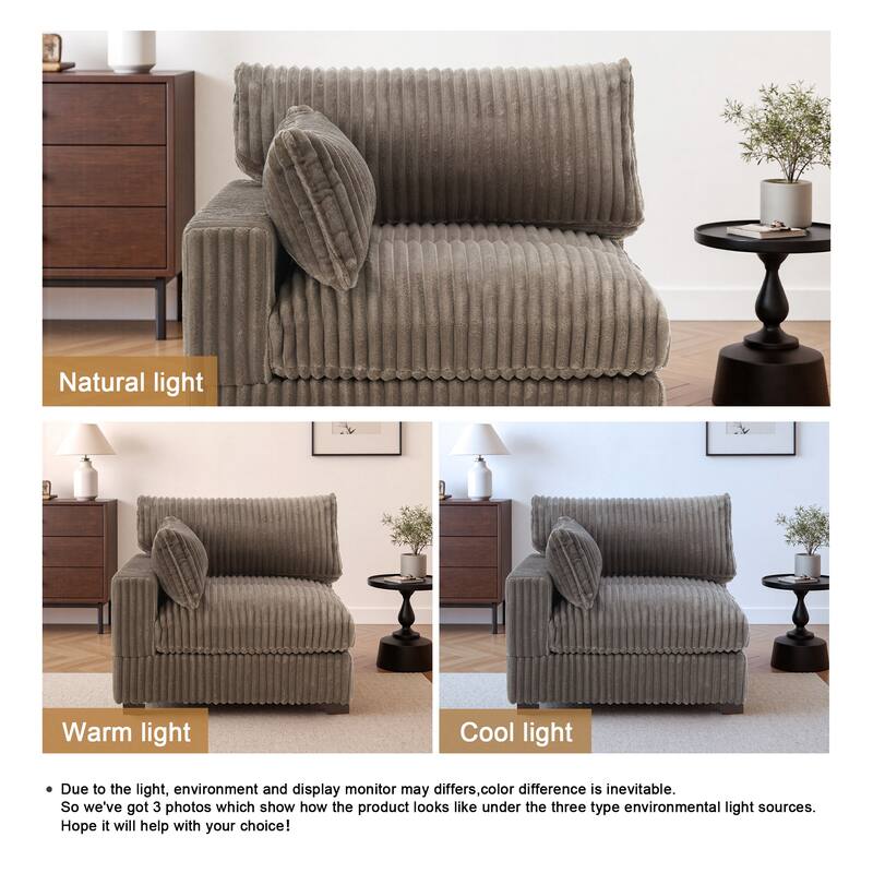 Cotton Flannel corner Sofa Armless Modular Sectional Sofa Seamless Combination