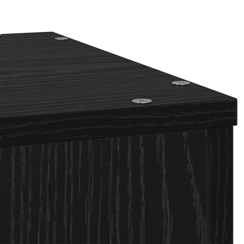 vidaXL Plant Stand Black Oak 13" x 13" x 39.4" Engineered wood - 13.0 x 13.0 x 39.4 inch