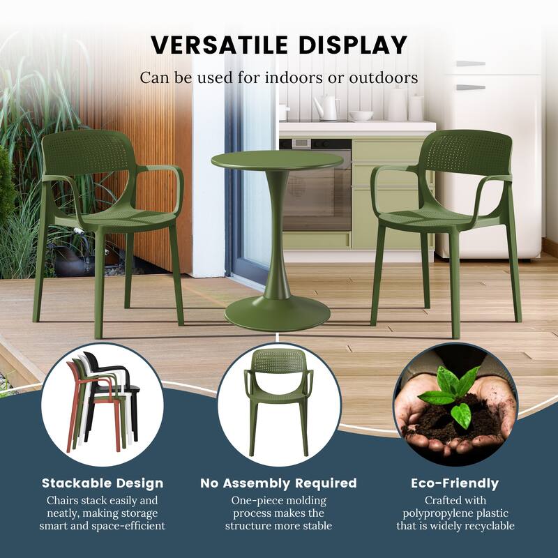 Frond and Form Outdoor Stacking Dining Armchair (Set of 2)