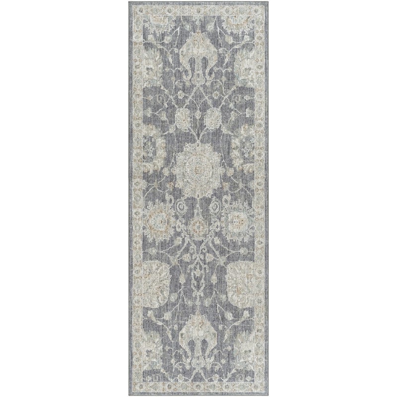Livabliss Avant Garde Updated Traditional Medallion Area Rug - Charcoal - 2' 7" x 7' 3"