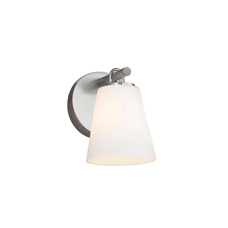 Justice Design Group Alpino 1-Light Wall Sconce - Brushed Nickel/Opal Glass