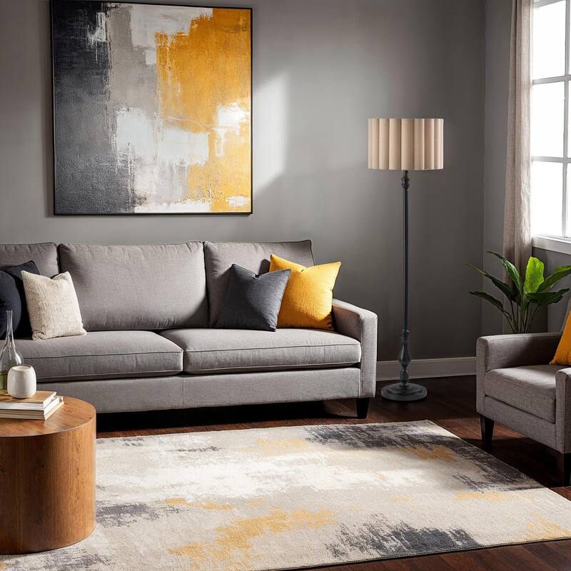 Claret Floor Lamp - Black Wood