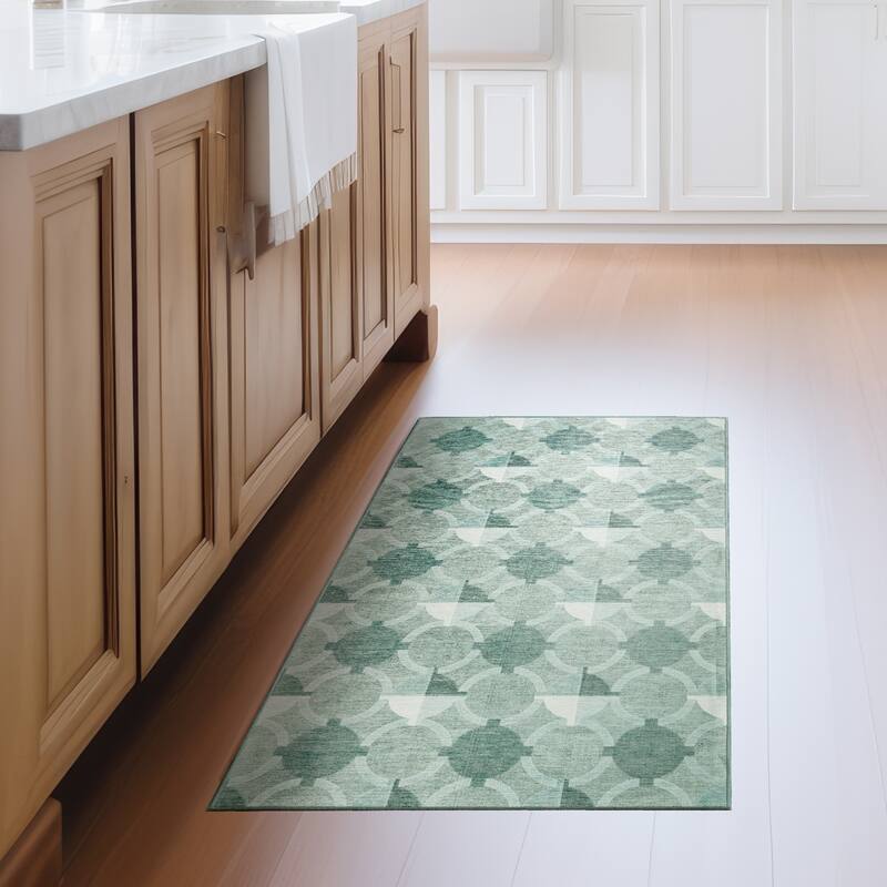 My Magic Carpet Dula Light Sage Green Machine Washable Rug - 3' x 5'