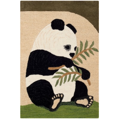 Handmade SAFAVIEH Wildlife Panda Wool Rug - 2' x 3'