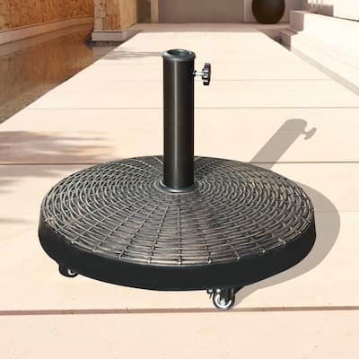 Free Standing Round Patio Umbrella Base with Wheels