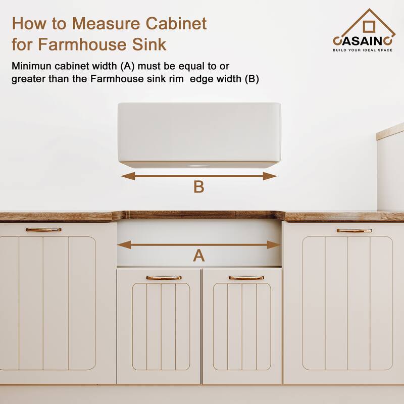 CASAINC All-in-One Kit Farmhouse/Apron-Front Single Bowl Fireclay Kitchen Sink with Kitchen Faucet, Bottom Grid and Strainer