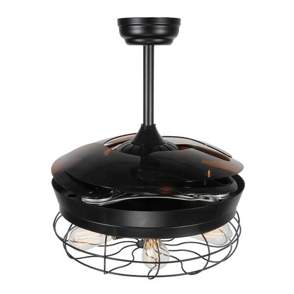 Shop 46 Inch Industrial Foldable 4 Blades Cage Ceiling Fan With 5