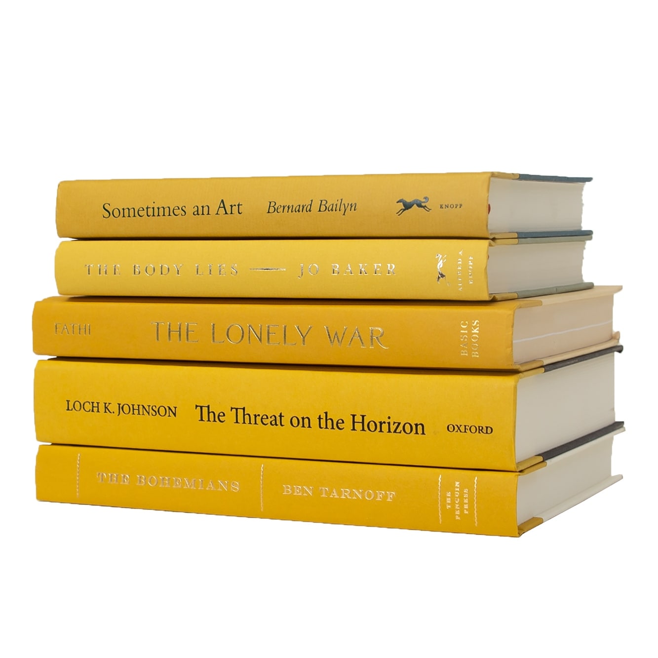 Decorative Books - Saffron Book Stack - 5 Yellow Books