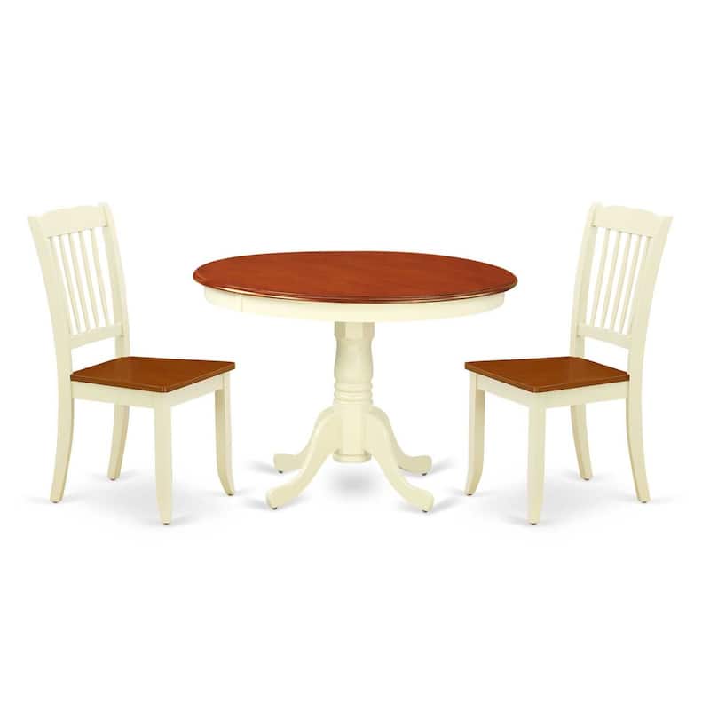 Round Dining Set 3pc 42 Inch Table & 2 Chairs Tuscan Style