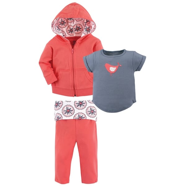 slide 1 of 1, Yoga Sprout Toddler Girl Cotton Hoodie, Tee Top, and Pant, Bloom Toddler 2T - Bloom Toddler