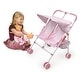 preview thumbnail 5 of 4, Badger Basket Folding Double Doll Umbrella Stroller - Pink/Gingham