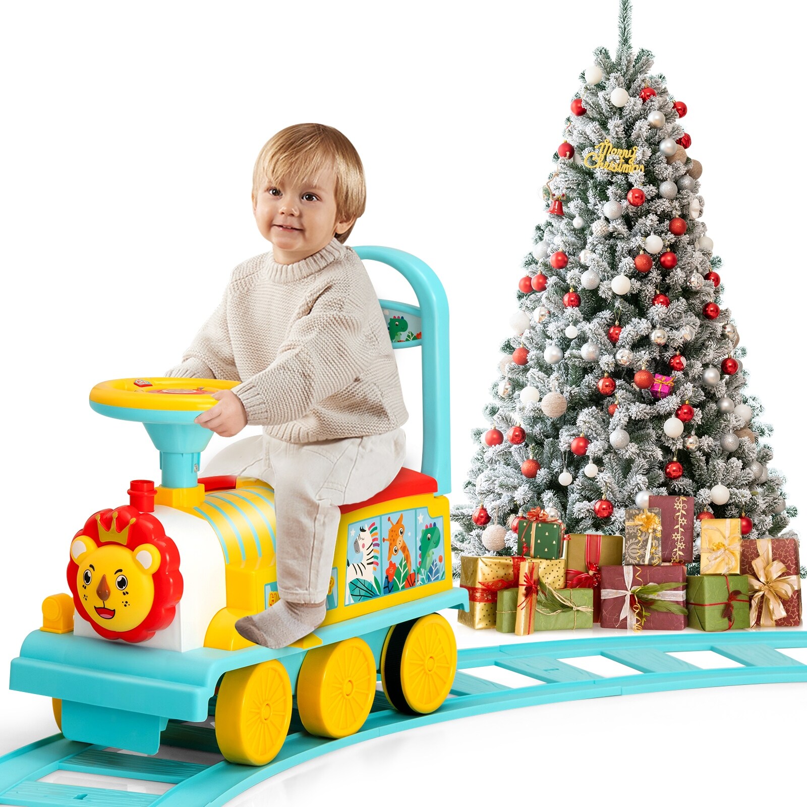 6V Electric Kids Ride On Train Motorized Train Toy w Track 6