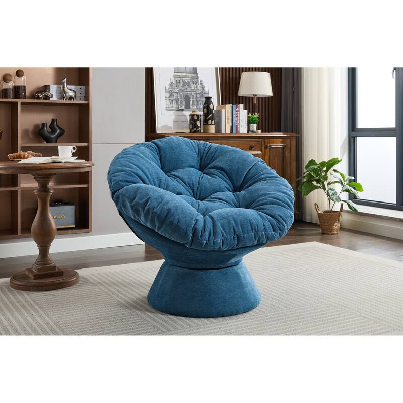 Oversized Swivel Accent Chair, 360-Degree Swivel Barrel Chair, Papasan Chair for Living Room and Bedroom Comfort