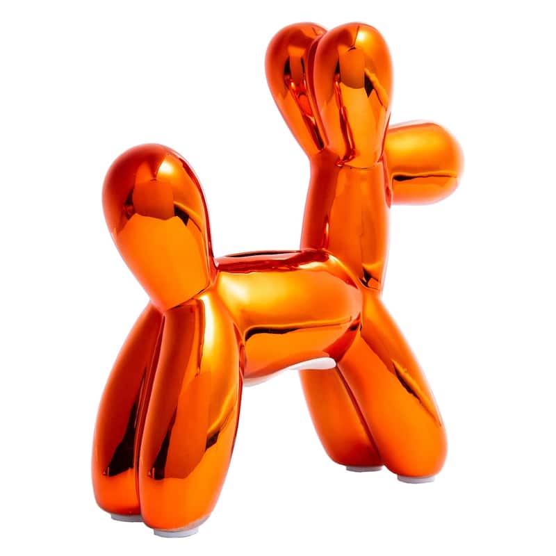 Interior Illusions Plus Copper Mini Ceramic Dog Piggy Bank - 7.5" tall