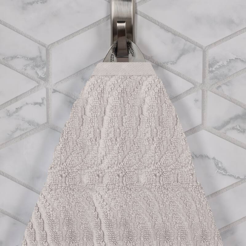 Superior Chevron Zero Twist Solid and Jacquard Cotton 9 Piece Towel Set
