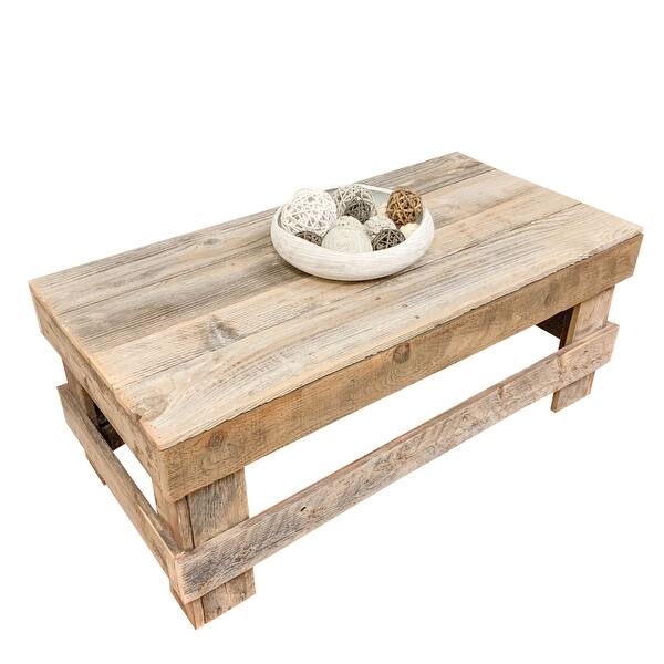 Del Hutson Designs - Rustic Barnwood Coffee Table USA Handmade Reclaimed Wood Natural