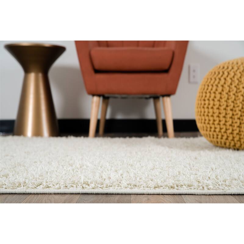 World Rug Gallery Contemporary Solid Cozy Plush Shag Area Rug