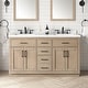 preview thumbnail 24 of 122, OVE Bailey Bathroom Vanity with Power Bar 60" - Sahara Birch with Matte Black Hardware