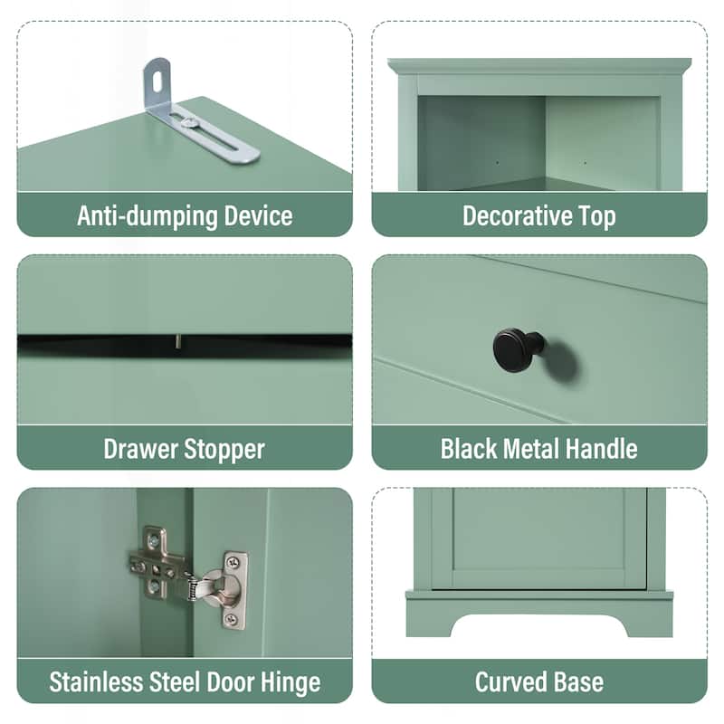 Versatile Triangle Cabinet with Multiple Storage Options for Various Rooms