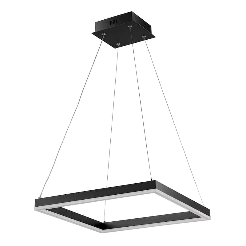 Nero Square Contemporary Modern Metal Integrated LED Chandelier, Black by JONATHAN Y