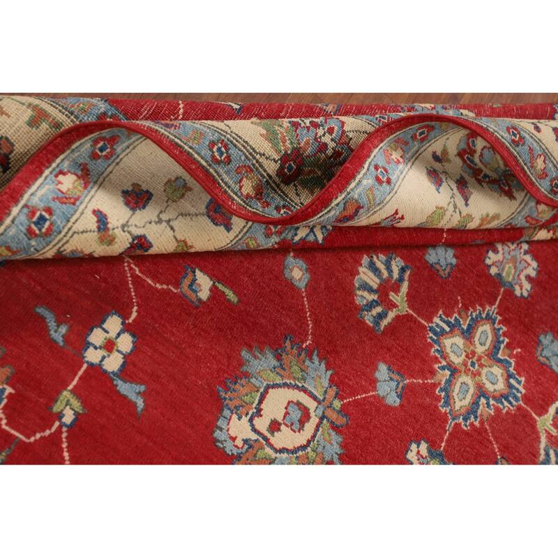 Red Oushak Oriental Area Rug Handmade Wool Carpet - 6'7" x 9'8"