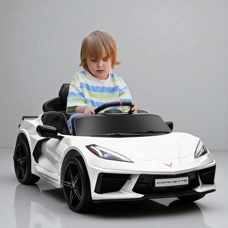 12V Chevrolet Corvette Licensed Kids Electric Car with Remote Control, Suspension, Music, Horn, Lights, for Ages 3-6