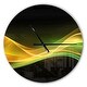 preview thumbnail 9 of 8, Designart '3D Gold Green Wave Design' Oversized Modern Wall CLock