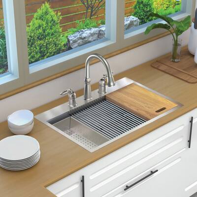Transolid KWSST332210-3 KWS 33" Drop In Single Basin Stainless Steel