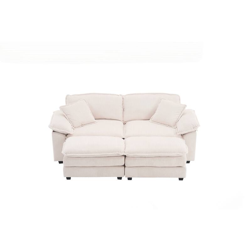 2-seats Sofa With 2 Back Pillows
