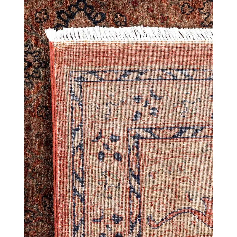 Overton Hand Knotted Wool Vintage Inspired Modern Contemporary Overdyed Brown Area Rug - 8' 3" x 11' 6"