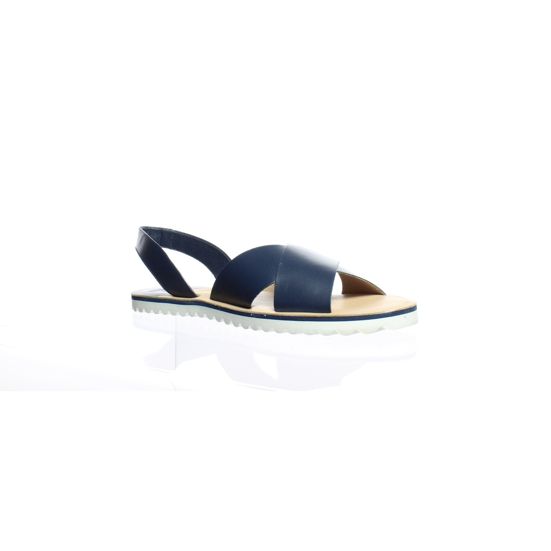 navy leather slingbacks