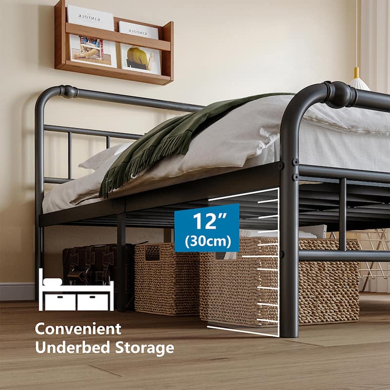 Heavy Duty Metal Platform Steel Slat Mattress Foundation