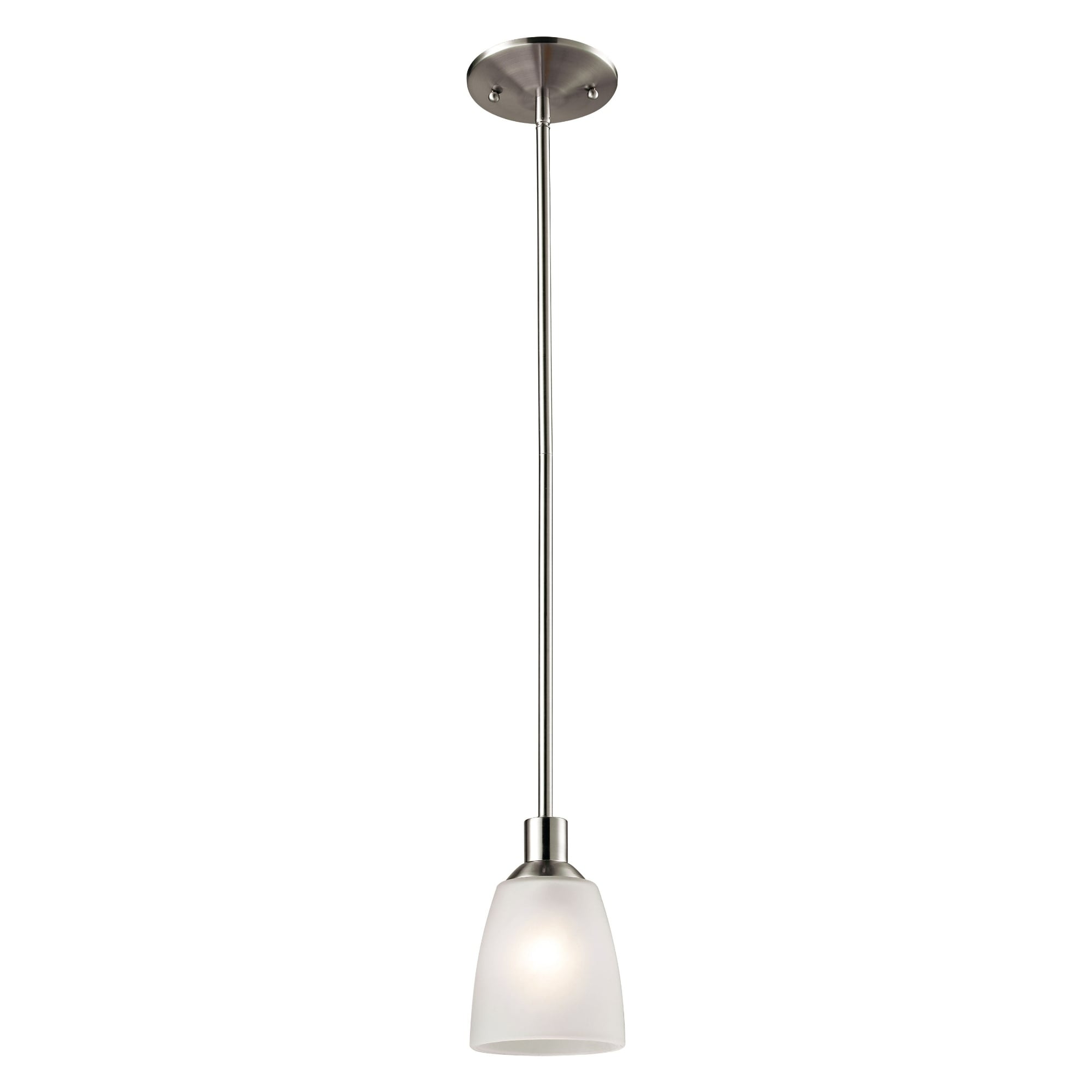 1-Light Hanging Mini Pendant Ceiling Light Fixture with Frosted Tulip Shade - 7"