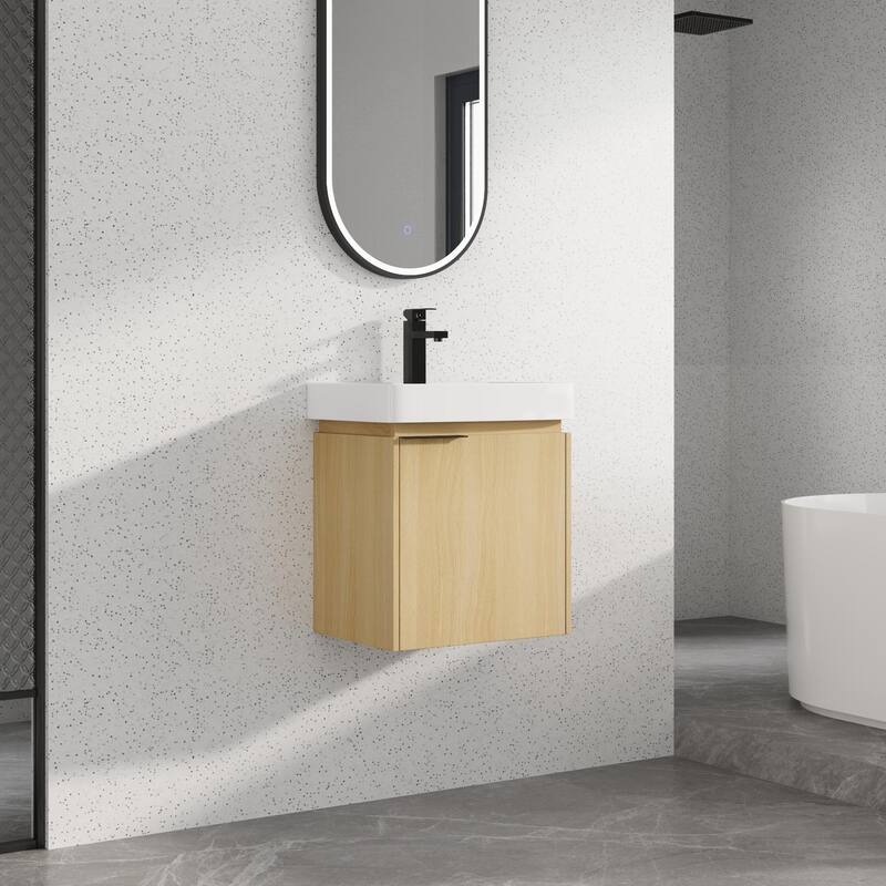 Bathroom Vanity With Sink In 16/20/24/30/36 Inch, Floating Bathroom Vanity With Soft Close Door