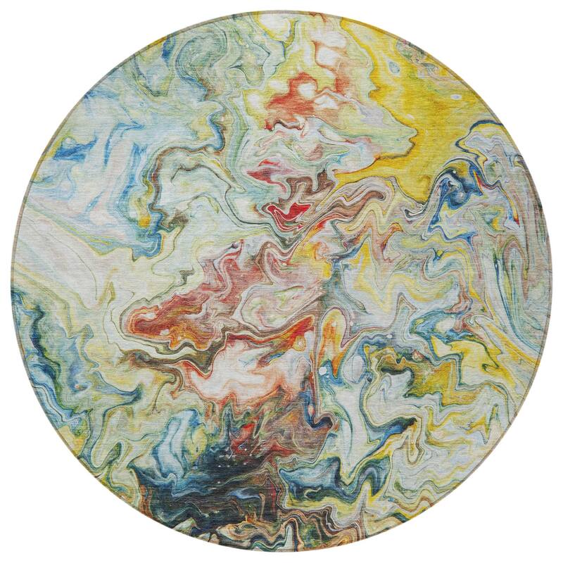 HomeRoots Abstract Transitional Rectangle Outdoor Rug