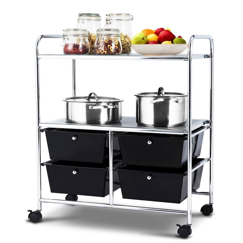 Costway 4Drawer Rolling Storage Cart shelf Scrapbook Paper Office - See Details