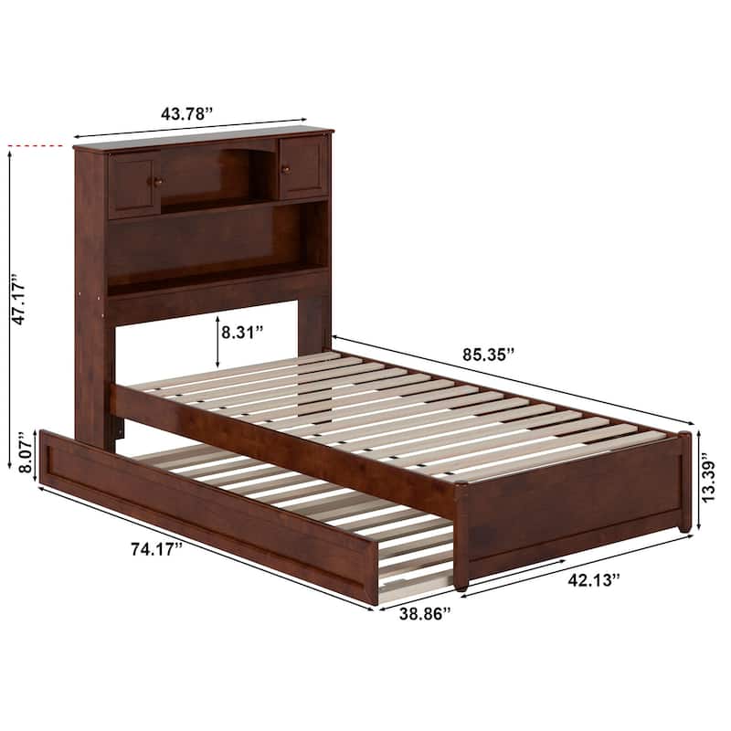Hadley Platform Bed with Panel Footboard and Twin Trundle