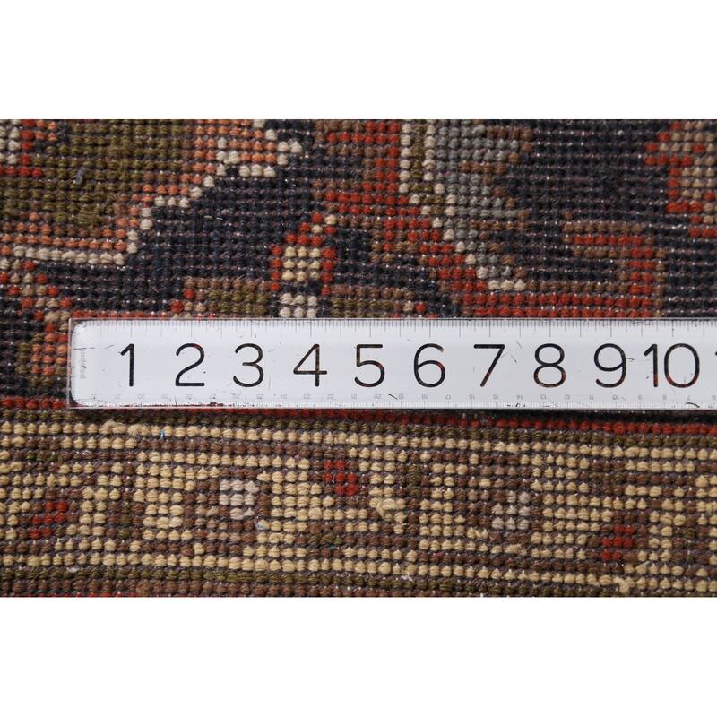 Floral Heriz Serapi Indian Large Area Rug Hand-Knotted Wool Carpet - 8'11"x 17'11"