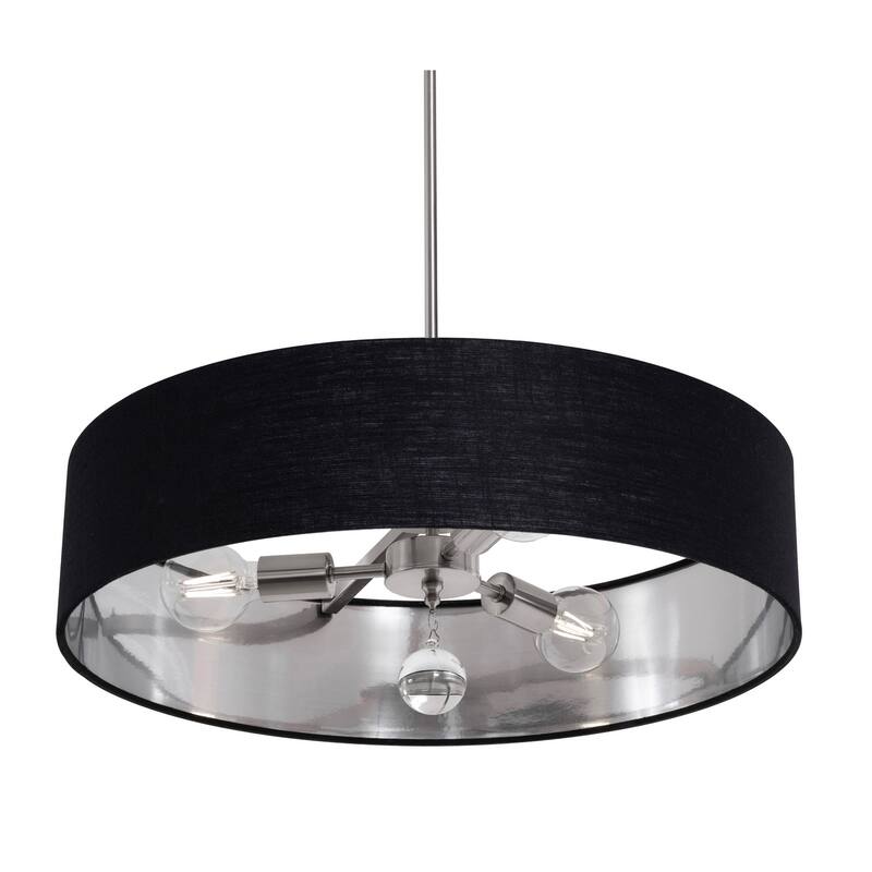 AFX CLNP24MB Pendant 3 Light 24" Wide Crystal Pendant with Fabric