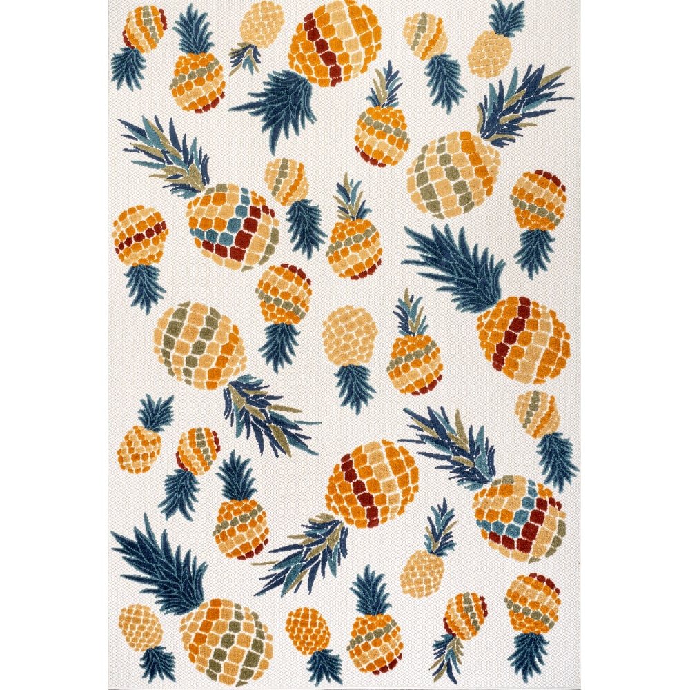 JONATHAN Y Limone Bold Pineapple High-Low Indoor/Outdoor Area Rug
