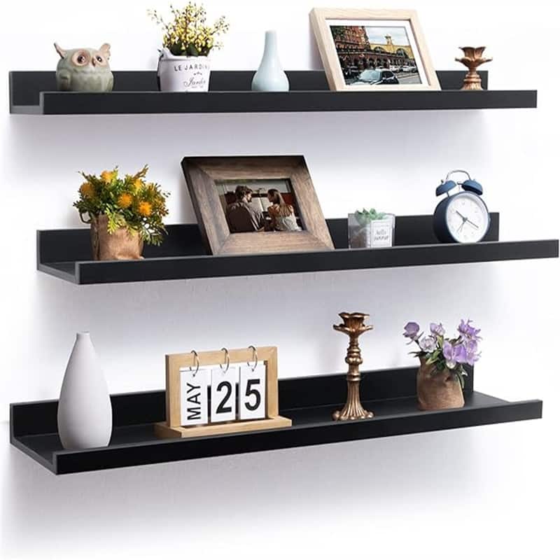 36 Inch Floating Shelves - 4.13"D x 36"W x 2"H - Black