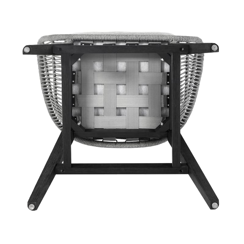 Tutti Frutti Solid Eucalyptus Wood and Rope Outdoor Patio Counter or Bar Height Barstool