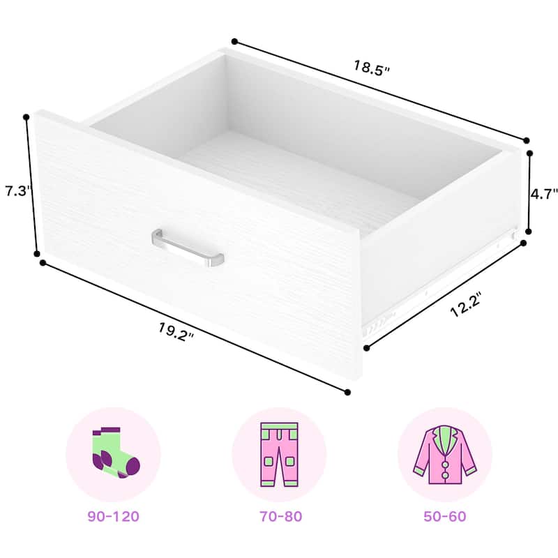 96'' W Wall-mounted Closet System with Storage Shelves and Hanging Rods,Adjustable Walk-in Closet Organizer System