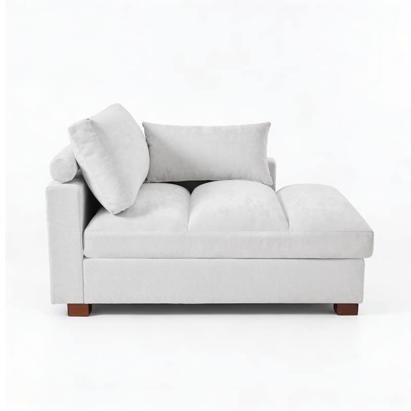 42"W Chenille Upholstered Chaise Lounge