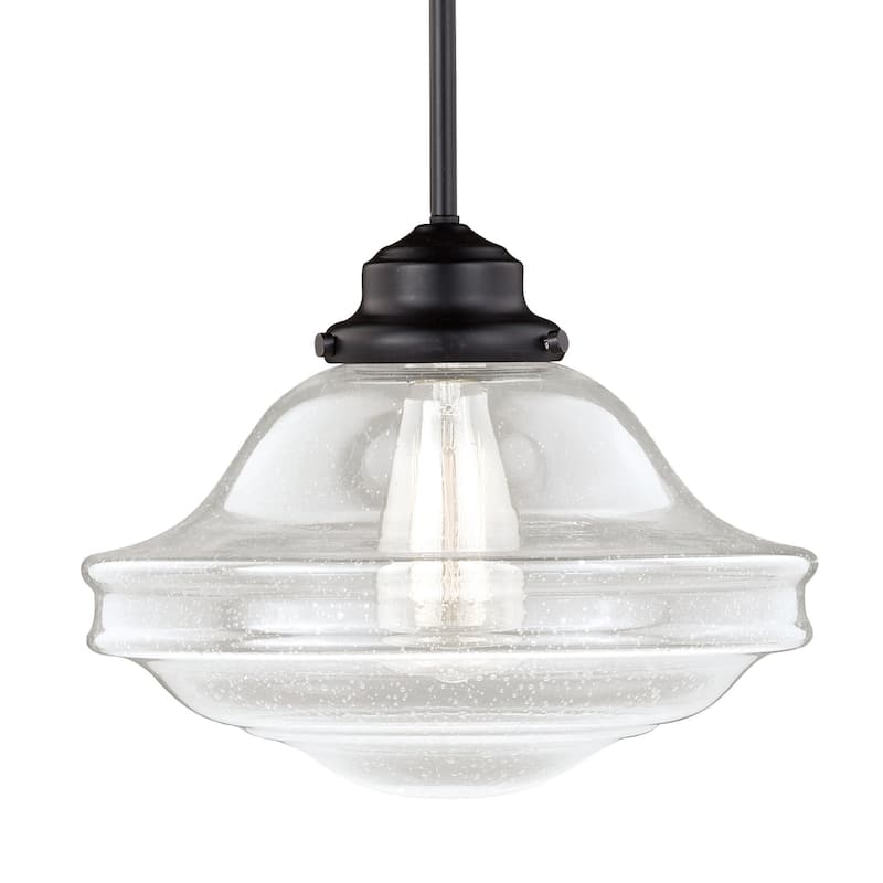 Bellevue Kash Single Light 12" Wide Pendant with A Glass Shade - Oil Rubbed Bronze